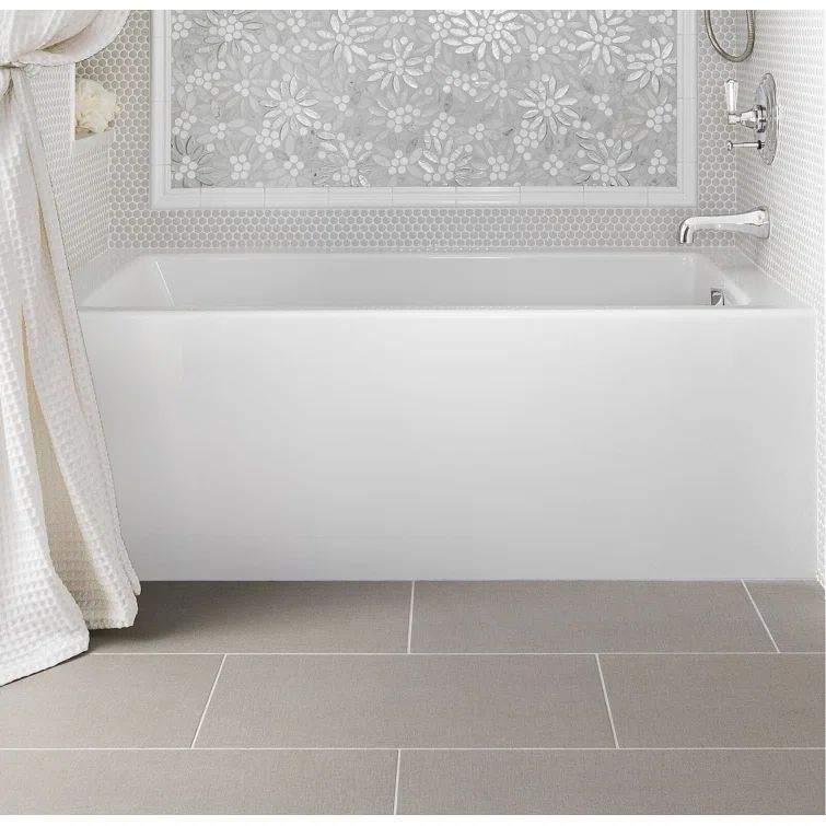 Sydney 60'' White Acrylic Rectangular Alcove Bathtub
