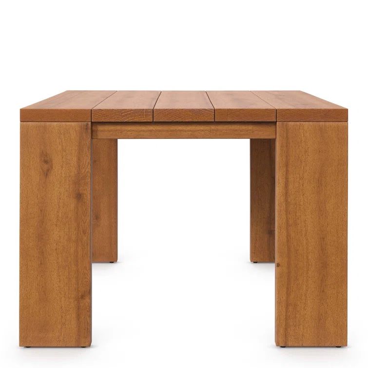 Natural Acacia Wood Outdoor Patio Side Table