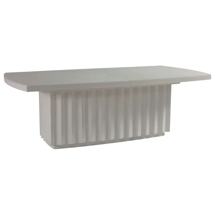 Cerused White Grey Extendable Rectangular Dining Table in Mahogany