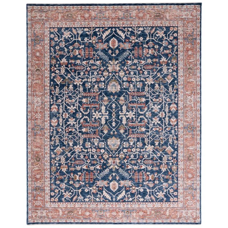 Lauren Ralph Lauren Navy Beige Hand-Knotted Synthetic Rug 4' x 6'