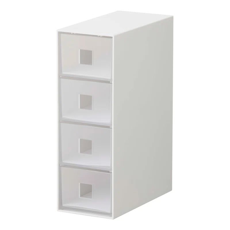 White 4-Tier Rectangular Plastic Jewelry Organizer