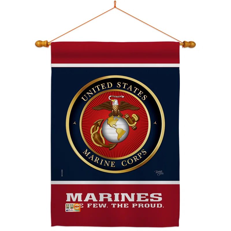 Large Patriotic Marine Corps Decorative House Flag