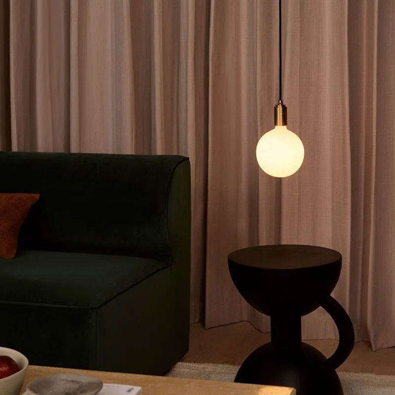 Mini Globe LED Pendant Light with Brass Finish and Frosted Glass