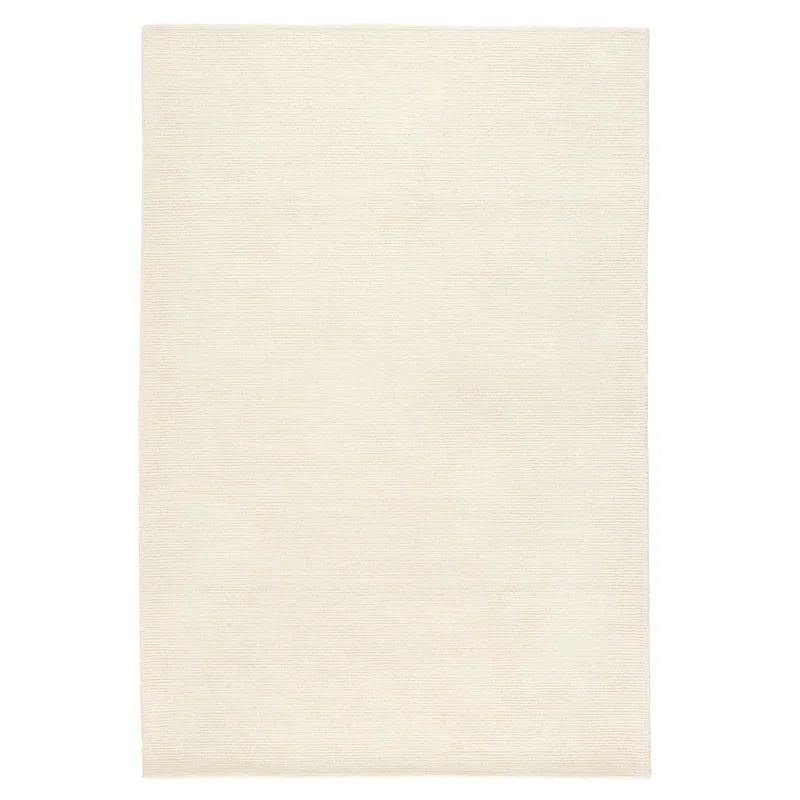 Taupe and Ivory Handmade Wool 6' x 9' Area Rug