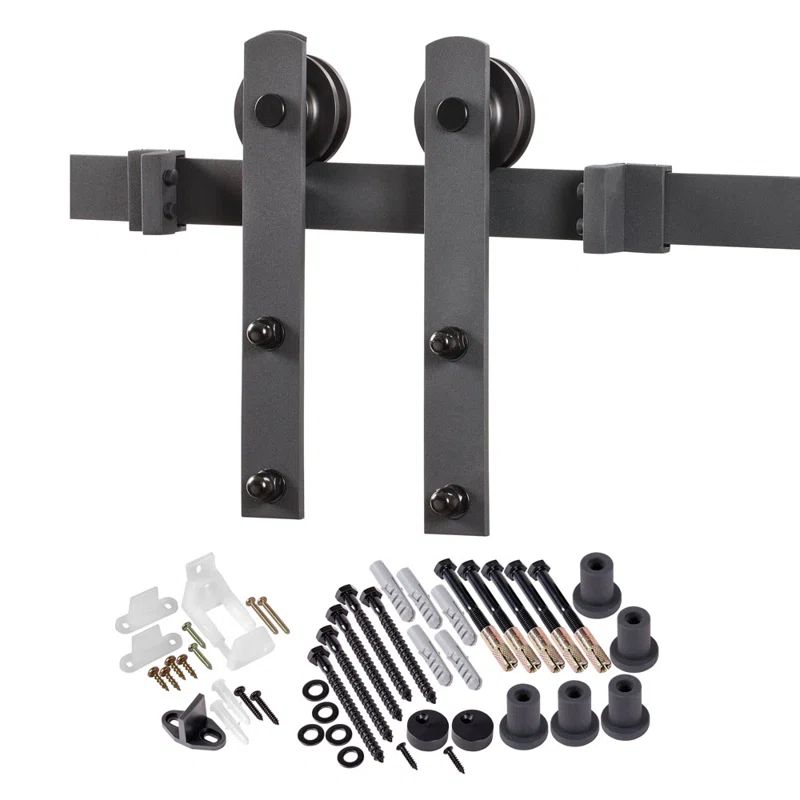 Matte Black 78" Barn Door Hardware Kit