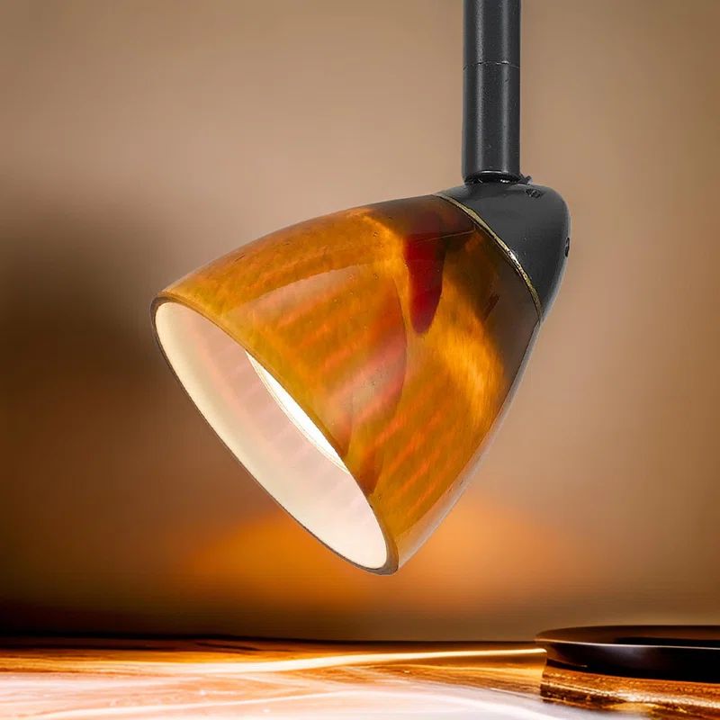 Set of 4 Modern Metal Frame Track Lighting with Interchangeable White Glass Shades