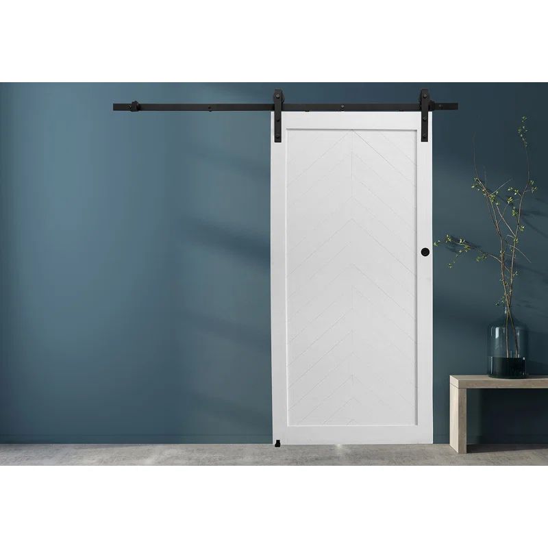 Millbrooke 36" x 84" White PVC Chevron Barn Door Kit