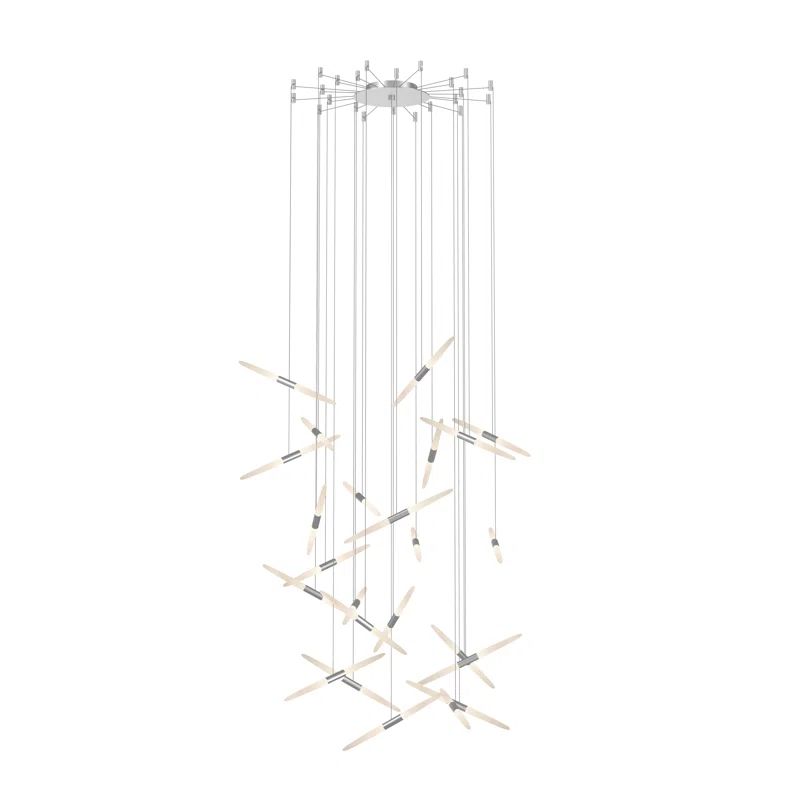 Ballet Modern 24-Light LED Pendant in Bright Satin Aluminum