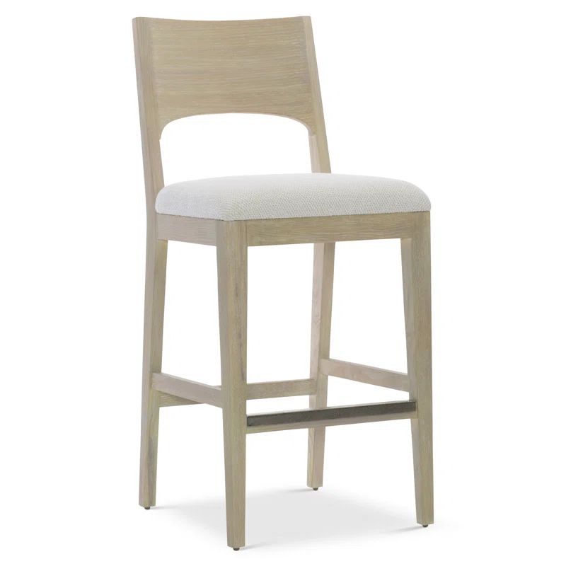 Transitional Dune Finish Adjustable White Oak Bar Stool