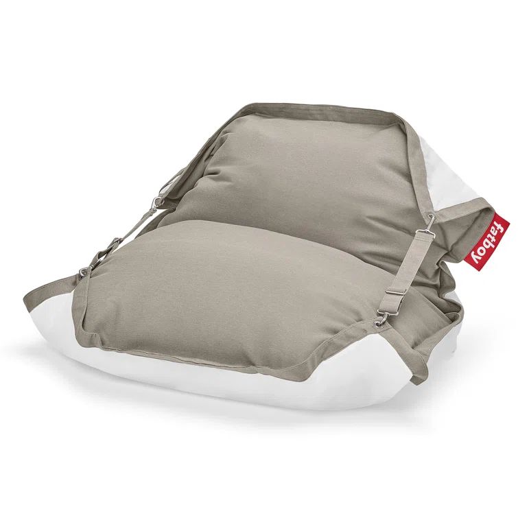 Greige and Taupe Coastal Bean Bag Water Lounger