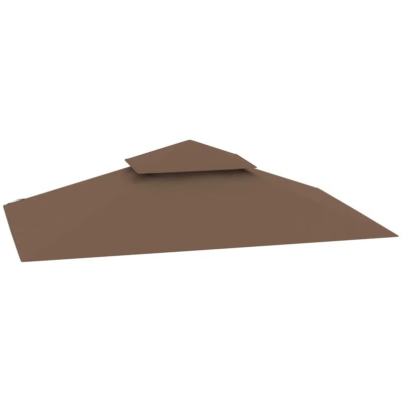 Brown Polyester Double Tiered Grill Gazebo Replacement Canopy Cover