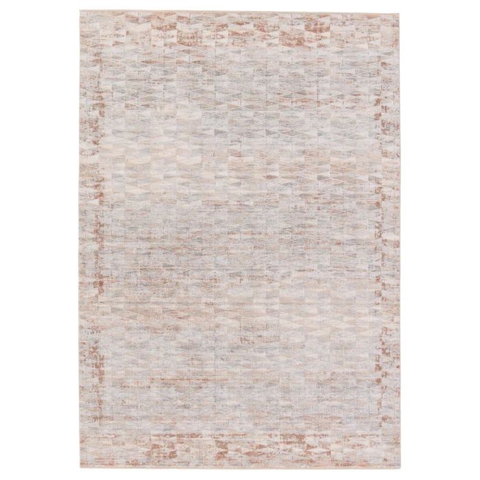 Luxurious Gray Trellis 5' x 8' Synthetic Area Rug