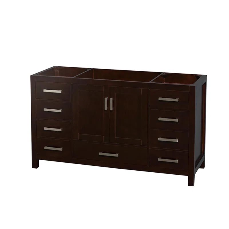 Sheffield Espresso Solid Wood 59" Single Freestanding Vanity Base