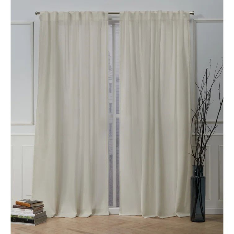 Linen Light-Filtering Faux Linen Curtain Panel Pair