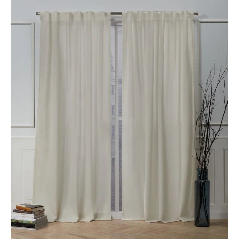 Linen Light-Filtering Faux Linen Curtain Panel Pair