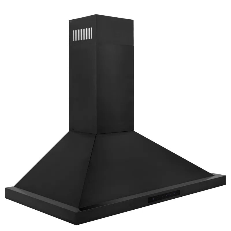30-Inch Black Stainless Steel Convertible Wall Mount Range Hood