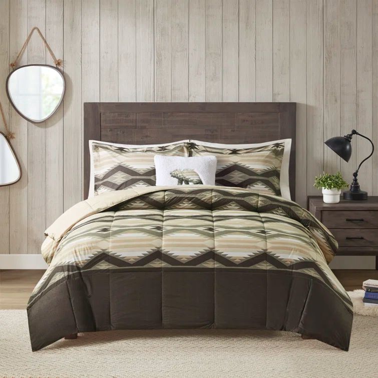 Full Brown Southwestern Down Alternative Comforter Set