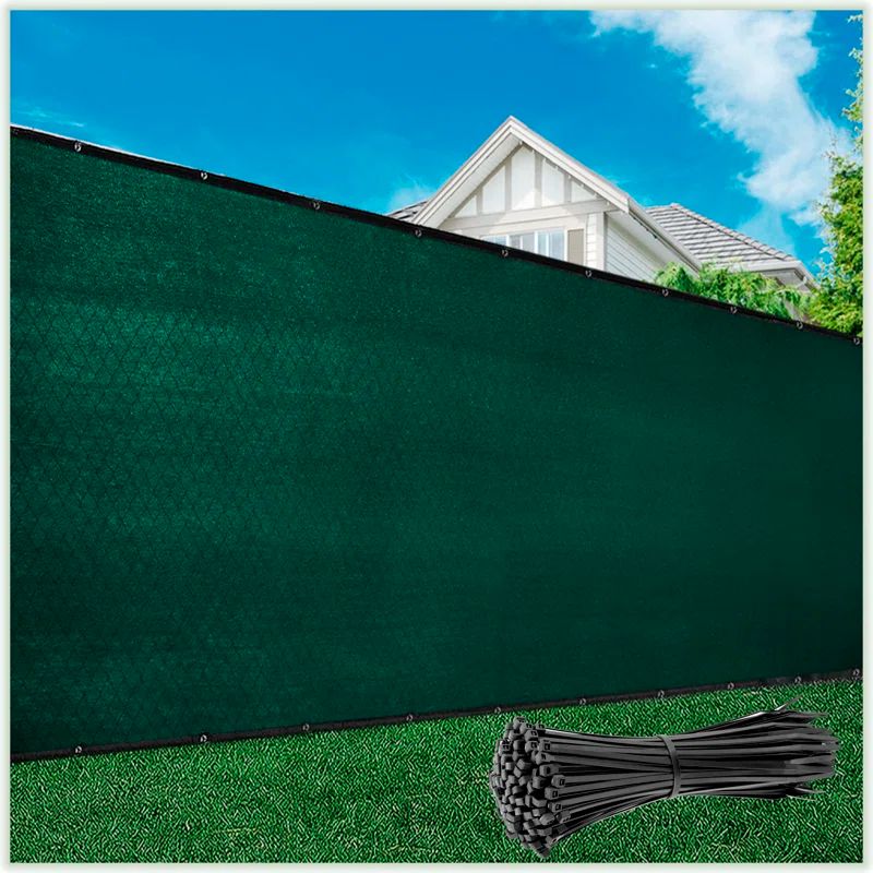 Green HDPE Privacy Fence Screen with Brass Grommets, 4 ft. H x 50 ft. W