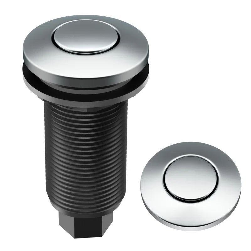 Chrome Garbage Disposal Air Switch Kit with Push Button