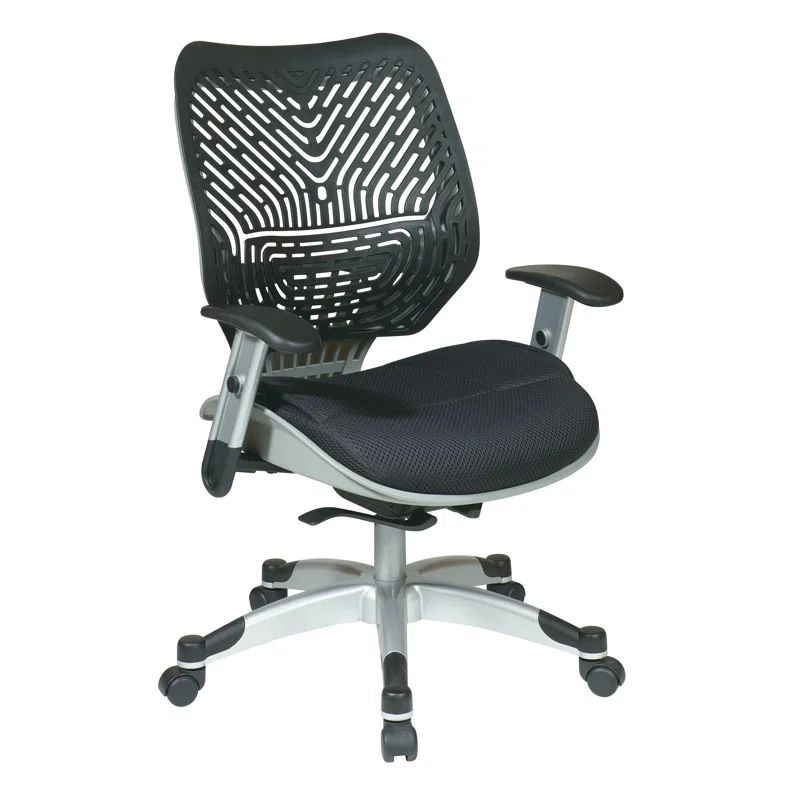 Black Mesh and Metal Adjustable Executive Office Chair