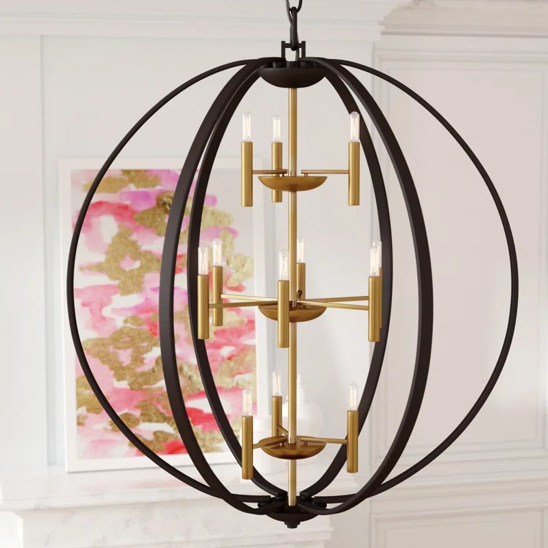 Euclid 41" Spanish Bronze 12-Light Chandelier