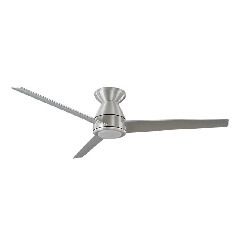 Tip Top 52" Brushed Aluminum Smart Flush Mount Ceiling Fan with LED Light