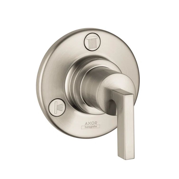 Brushed Nickel Modern Shower Diverter Trim with Lever Handle