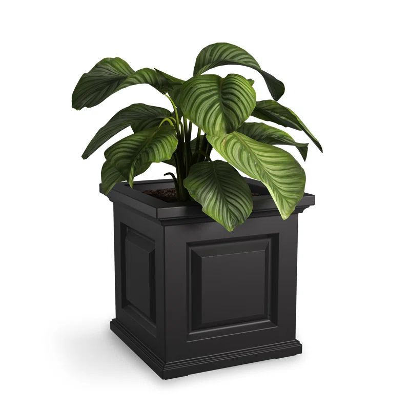 Nantucket Black Polyethylene Indoor/Outdoor Square Planter