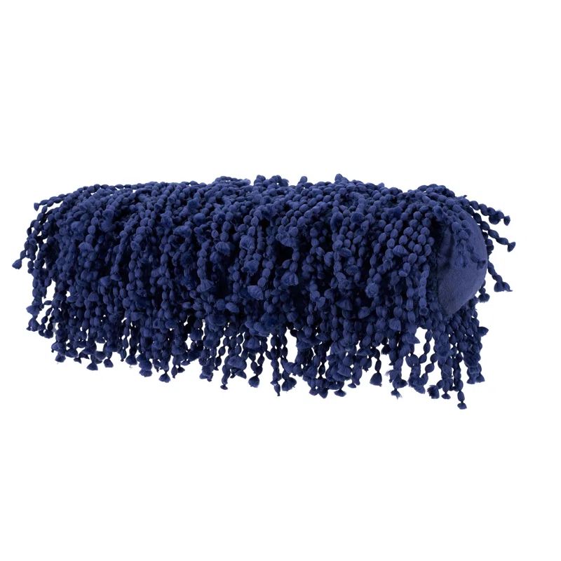 Deep Blue Shag Bolster Pillow with Poly-Fill Insert