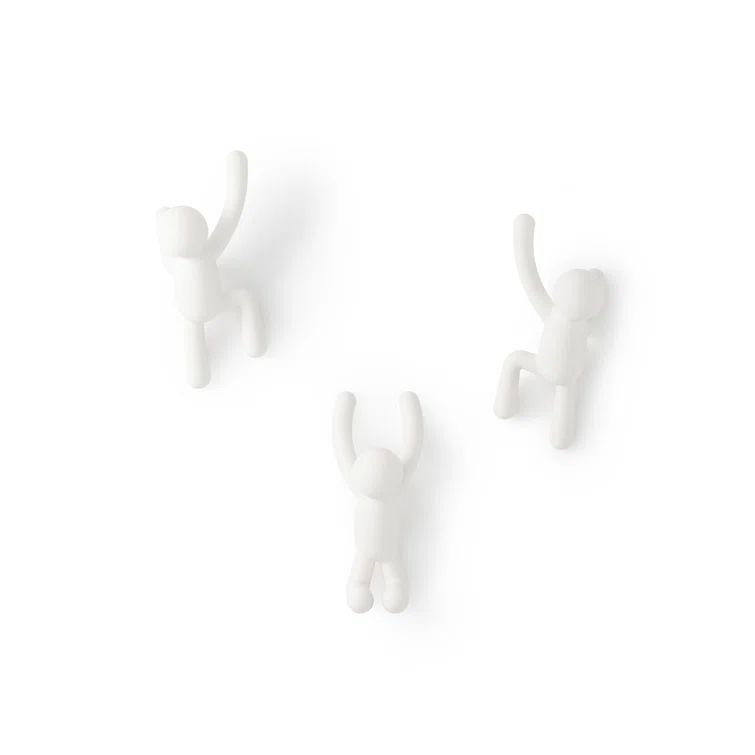 White Playful Climbing Buddy Wall Hooks Set