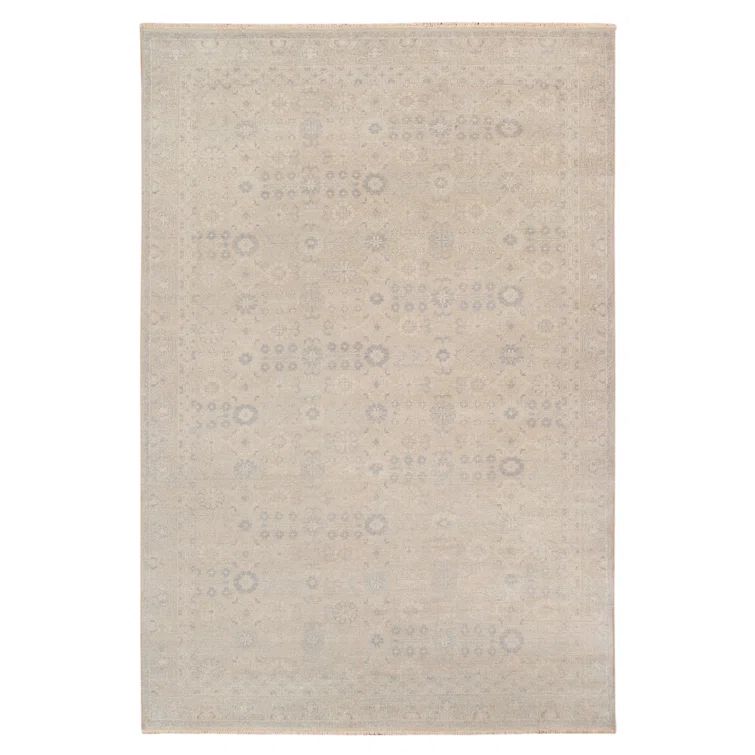 Gray Hand-knotted Wool and Viscose 10' x 14' Area Rug