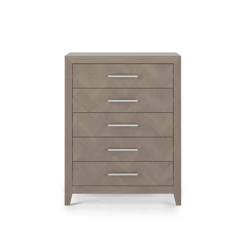 Kieran Crescent Gray Modern 5-Drawer Nursery Chest