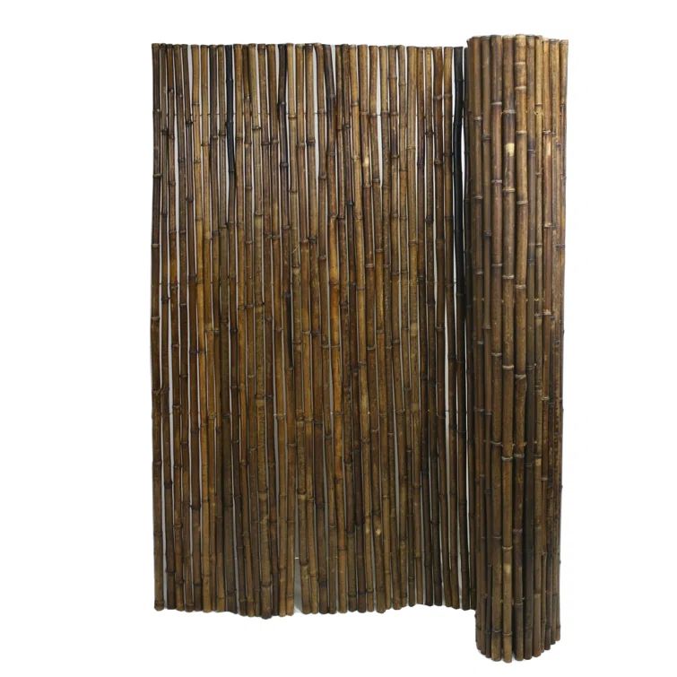 Caramel Brown Split Bamboo Garden Privacy Fence Panel