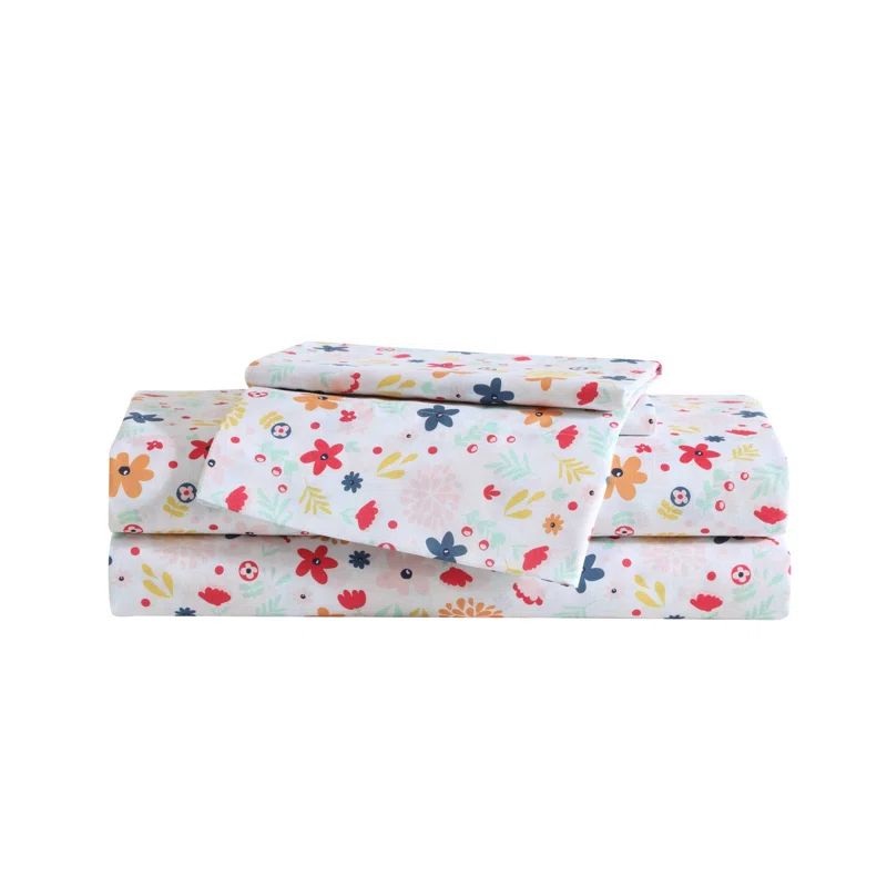 Pink Floral Twin XL Polyester Microfiber Bedding Set