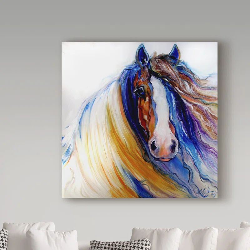 Marcia Baldwin Gypsy Vanner Rouge Multicolor Canvas Art 14'' x 14''