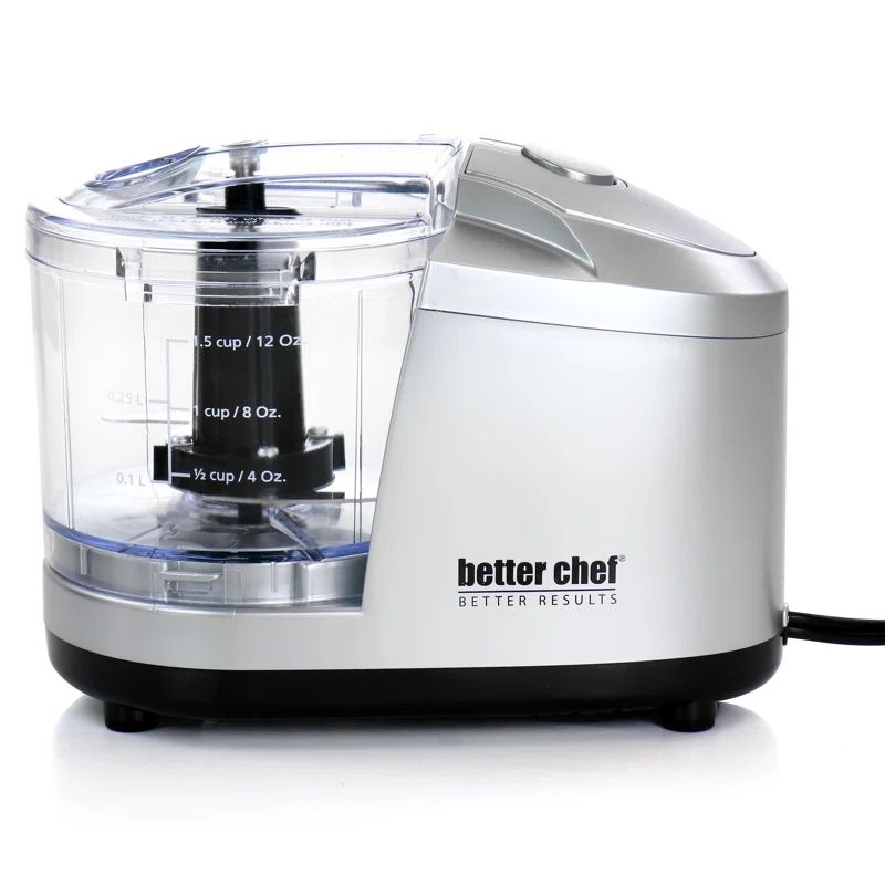 Better Chef 1.5 Cup Silver Compact Chopper with Safety Lock