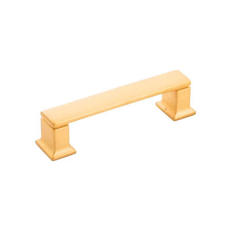 Brushed Golden Brass Traditional Bar Handle with Mounting Hardware