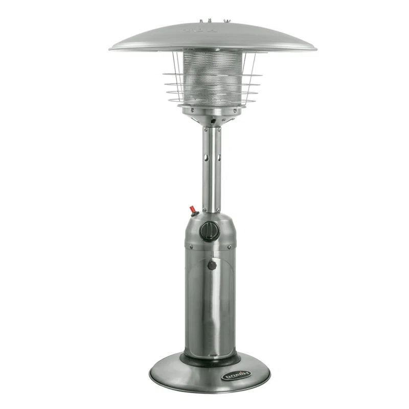 Stainless Steel Tabletop Propane Patio Heater with Emergency Shut Off