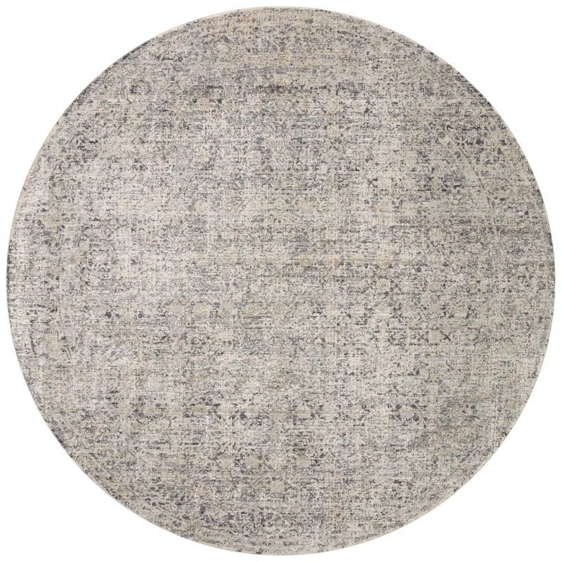 Gray Synthetic Square Low Pile Area Rug