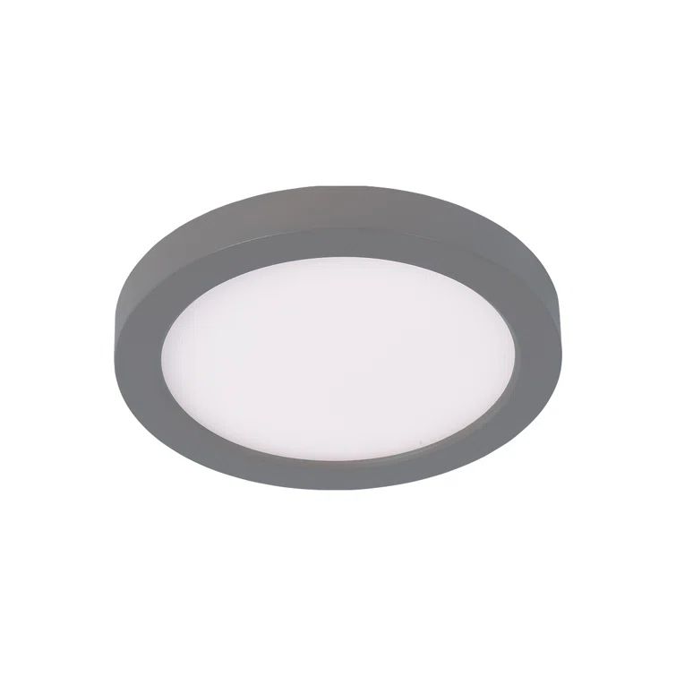 Round Nickel Glass LED Flush Mount Light