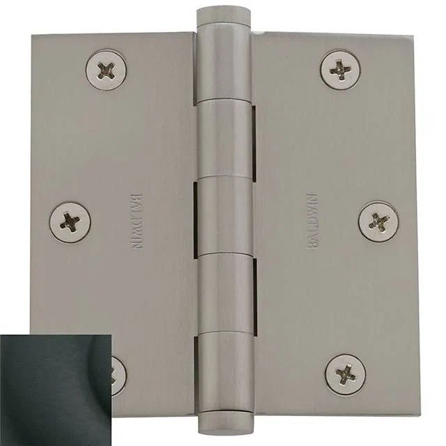 Baldwin Satin Black Brass Single Door Hinge 3.5"