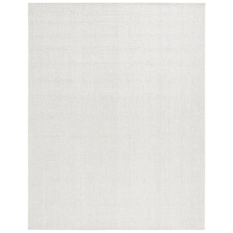 Handmade Light Grey and Ivory Wool Runner Rug, 2'3" x 8'