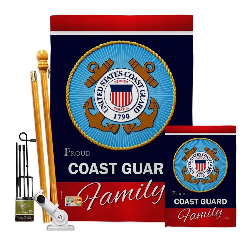 Proud Coast Guard Family Double-Sided Polyester House Flag