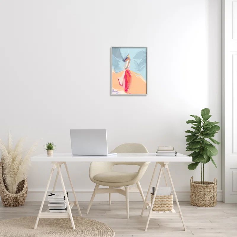 Abstract Multicolor Canvas Print with Gray Frame, 16 x 20