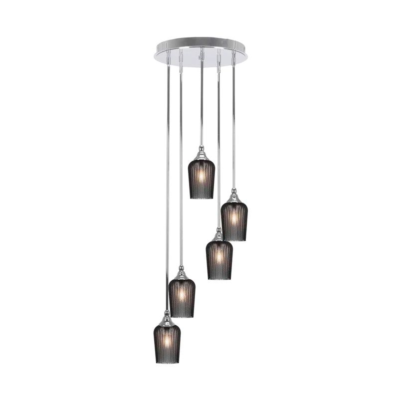 Empire 5-Light Black and Chrome Cluster Pendant Light