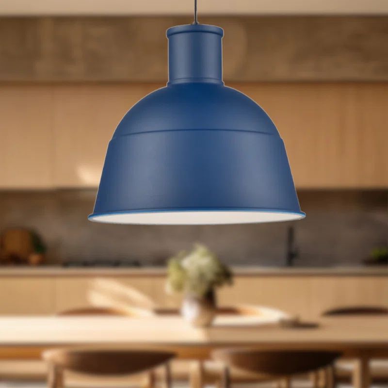 Irving 21" Matte Black Aluminum Dome Pendant