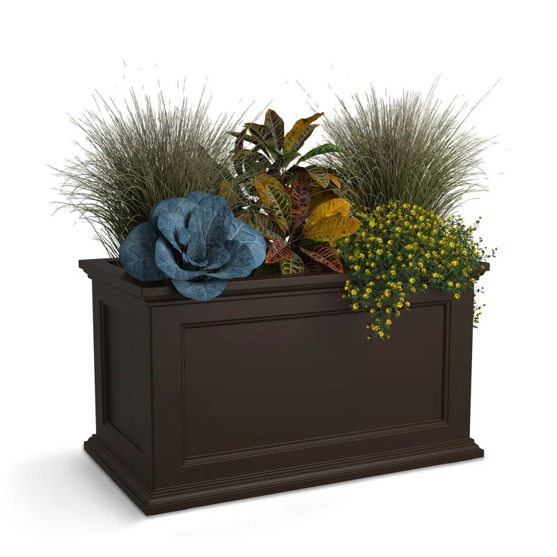 Fairfield Espresso 20"x36" Self-Watering Polyethylene Outdoor Planter