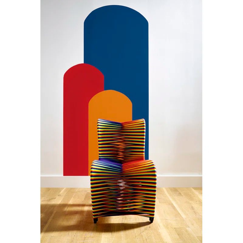 Rainbow Pride High-Back Upholstered Wood Side Chair