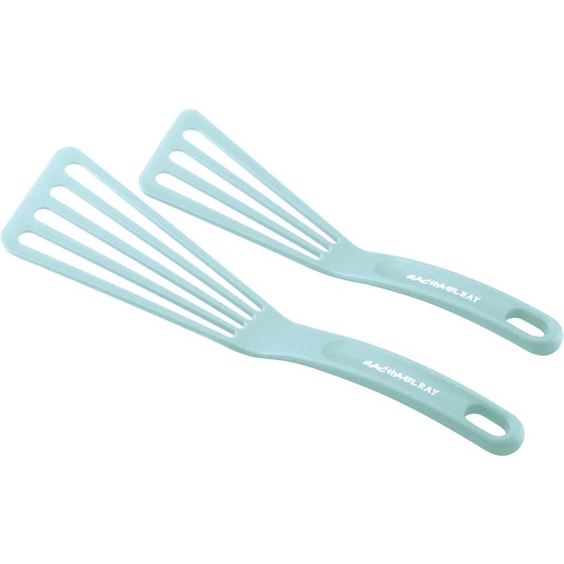 Light Blue Nylon Slotted Turner Spatula Set, 2-Piece
