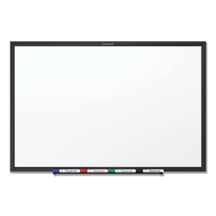 Classic 36" x 24" Melamine Whiteboard with Black Aluminum Frame